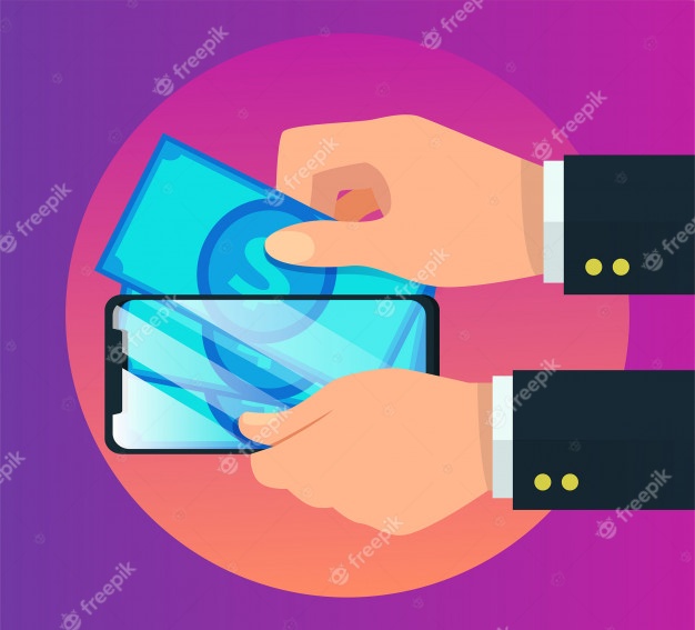 E-wallet mobile payment vector illustration Premium Vector